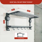 AINEXA Vacuum Suction Aluminium Towel Rack – Matte Grey