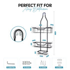 AINEXA 3-Tier Hanging Aluminium Shower Caddy – Black