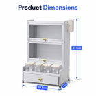 AINEXA 2-Layer Kitchen Storage Cabinet with Drawer & 4 Storage Boxes – White