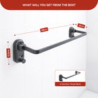 AINEXA Vacuum Suction Aluminium Towel Holder – Matte Black