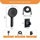 AINEXA Adjustable Wall-Mounted Shower Head Holder – Black