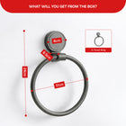 AINEXA Vacuum Suction Aluminium Towel Ring – Matte Grey