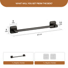 AINEXA Self-Adhesive Aluminium Towel Holder – Matte Black