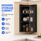 AINEXA 40 cm 3-Layer Corner Kitchen Storage Cabinet with Door – Black