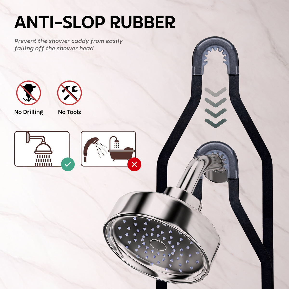 AINEXA 3-Tier Hanging Aluminium Shower Caddy – Black