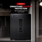 AINEXA Digital Password Safe Locker with Alarm & Adjustable Shelf – Black