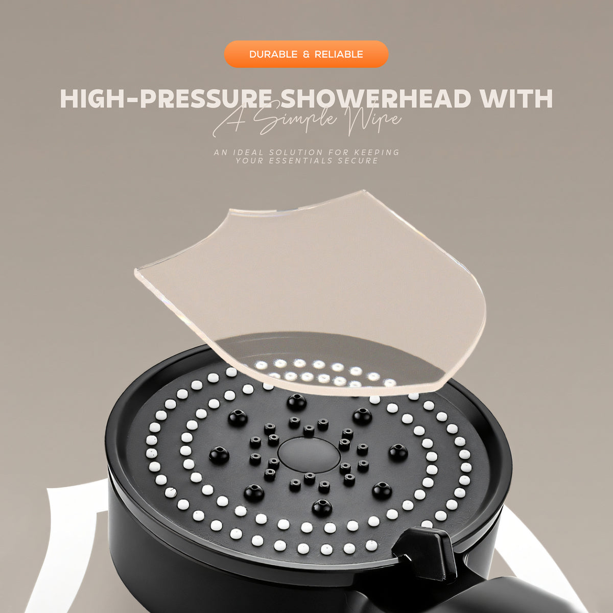 AINEXA 5-Mode High-Pressure Handheld Shower Head – Black