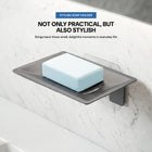 AINEXA Self-Adhesive Aluminium Soap Holder with Drain Tray