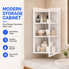 AINEXA 40 cm 3-Layer Bathroom Corner Cabinet with Door – White