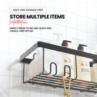 AINEXA 2-Piece Self-Adhesive Carbon Steel Bathroom Shelves – No Drill