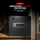 AINEXA 22L Fingerprint & Password Safe Locker with Alarm – Black