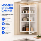 AINEXA 40 cm 3-Layer Corner Kitchen Storage Cabinet with Door – White