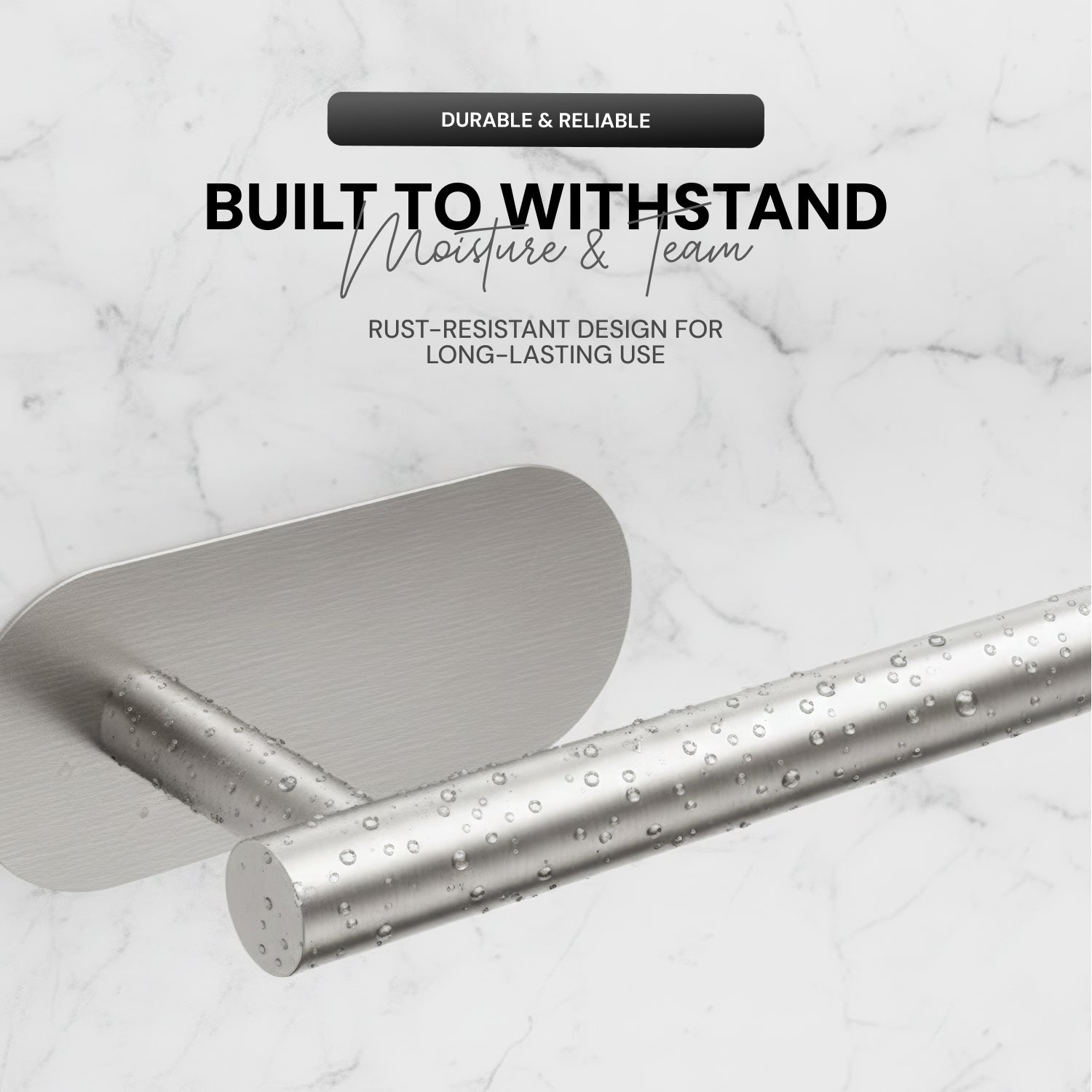 AINEXA Self-Adhesive Aluminium Hand Towel Holder – Silver