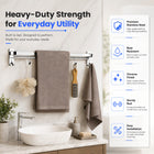 AINEXA 24-Inch Foldable Stainless Steel Towel Rack with Hooks – Chrome