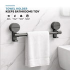 AINEXA Vacuum Suction Aluminium Towel Bar – Matte Grey