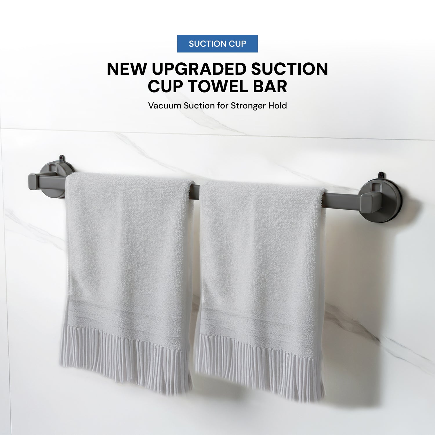 AINEXA Vacuum Suction Aluminium Towel Bar – Matte Grey