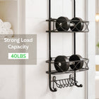 AINEXA 2-Tier Hanging Shower Caddy with Soap Rack – Black