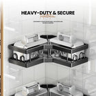 AINEXA 2-Piece Self-Adhesive Carbon Steel Corner Shelves – No Drill