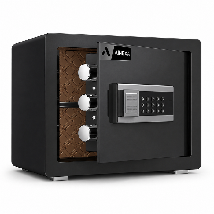 AINEXA 22L Digital Password Safe Locker with Alarm & Mute Mode – Black