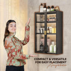 AINEXA 40 cm 3-Layer Wall-Mounted Bathroom Storage Cabinet – Black