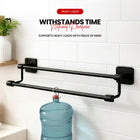 AINEXA 24-Inch Self-Adhesive Aluminium Towel Holder – Matte Black