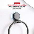 AINEXA Vacuum Suction Aluminium Towel Ring – Matte Grey