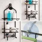AINEXA 2-Tier Hanging Shower Caddy with Soap Rack – Black