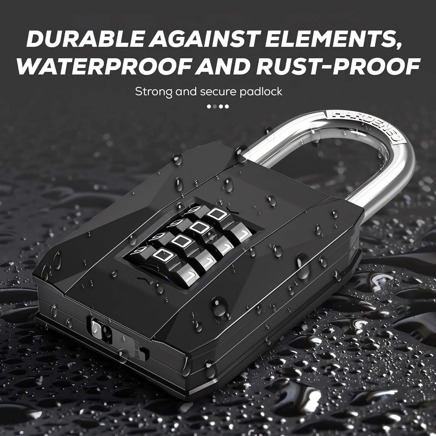 AINEXA Heavy-Duty 4-Digit Combination Padlock for Door & Gate Security