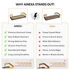 AINEXA 2-Piece Self-Adhesive Aluminium Bathroom Shelves – Gold