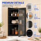 AINEXA 40 cm 3-Layer Corner Kitchen Storage Cabinet with Door – Black