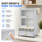 AINEXA 2-Layer Kitchen Storage Cabinet with Drawer & 4 Storage Boxes – White