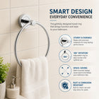 AINEXA Stainless Steel Wall-Mounted Towel Ring – Silver