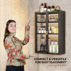 AINEXA 50 cm 3-Layer Wall-Mounted Bathroom Storage Cabinet – Black