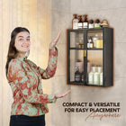 AINEXA 40 cm 2-Layer Wall-Mounted Bathroom Storage Cabinet – Black