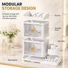 AINEXA 3-Layer 360° Rotating Makeup Organiser with Brush Holder – White