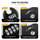 AINEXA Heavy-Duty 4-Digit Combination Disc Padlock – Black