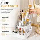 AINEXA 3-Layer 360° Rotating Makeup Organiser with Brush Holder – White