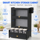 AINEXA 2-Layer Kitchen Storage Cabinet with Drawer & 4 Storage Boxes – Black