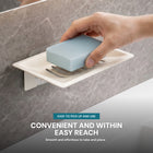 AINEXA Self-Adhesive Wall-Mounted Soap Holder with Drain Tray