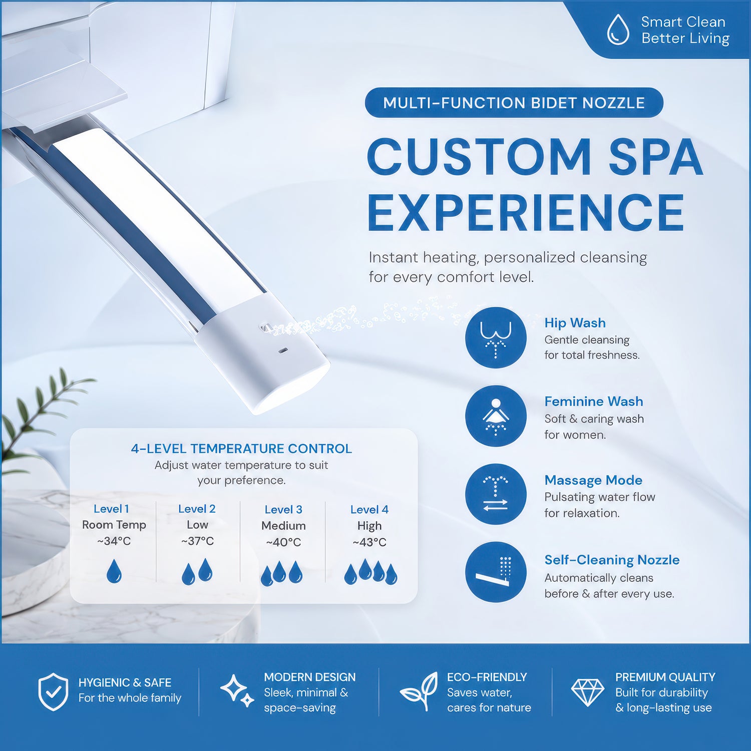 AINEXA Imperial Smart Toilet with Heated Seat, Dryer & Remote – Star White
