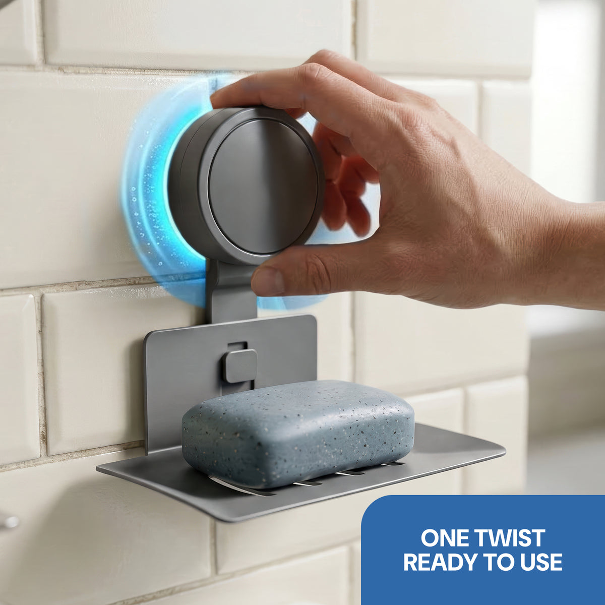 AINEXA Vacuum Suction Wall-Mounted Soap Holder – Grey