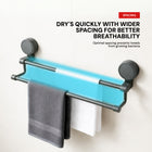 AINEXA Vacuum Suction Aluminium Double Towel Bar – Matte Grey