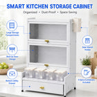 AINEXA 2-Layer Kitchen Storage Cabinet with Drawer & 4 Storage Boxes – White