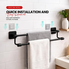 AINEXA 24-Inch Self-Adhesive Aluminium Towel Holder – Matte Black