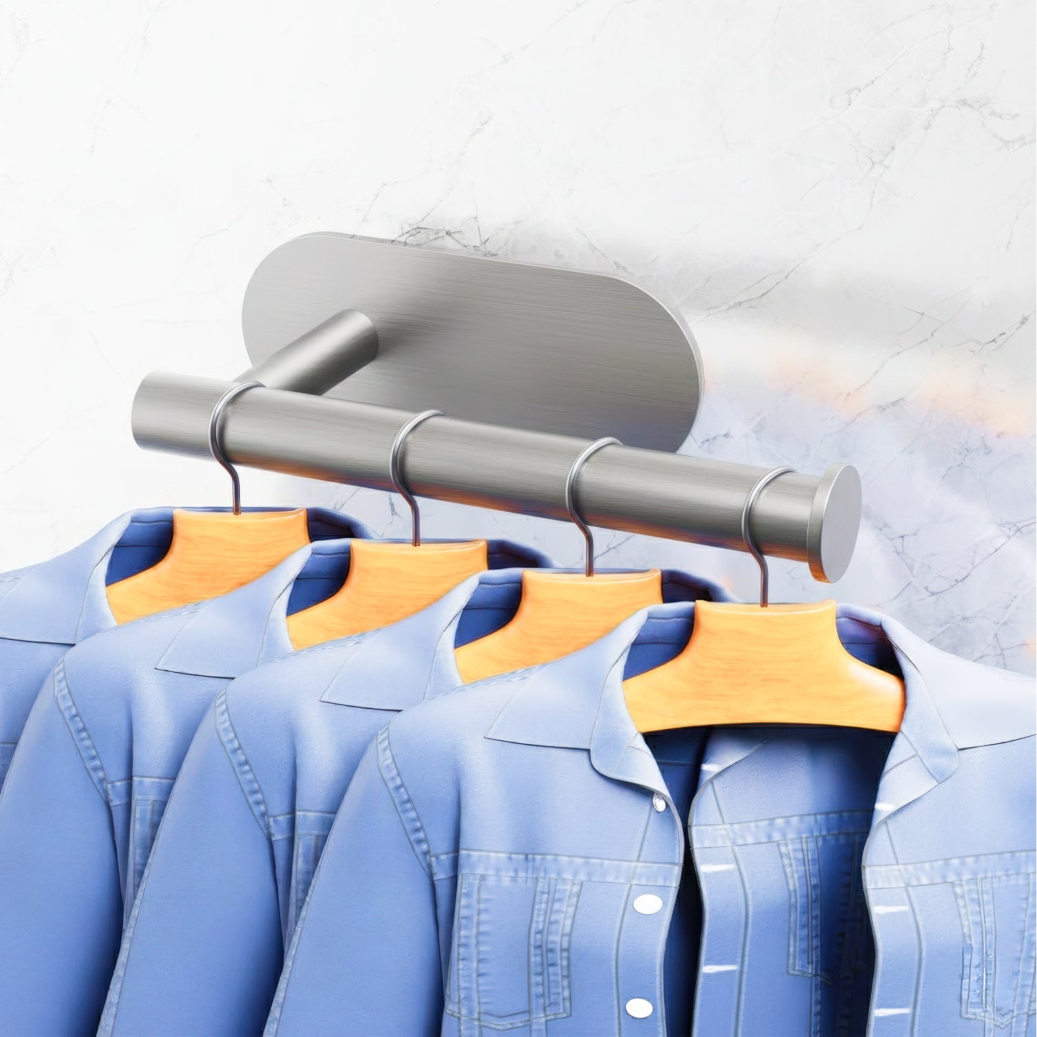 AINEXA Self-Adhesive Aluminium Hand Towel Holder – Silver