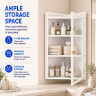 AINEXA 40 cm 3-Layer Bathroom Corner Cabinet with Door – White