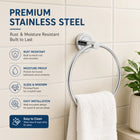 AINEXA Stainless Steel Wall-Mounted Towel Ring – Silver