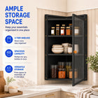 AINEXA 40 cm 3-Layer Corner Kitchen Storage Cabinet with Door – Black