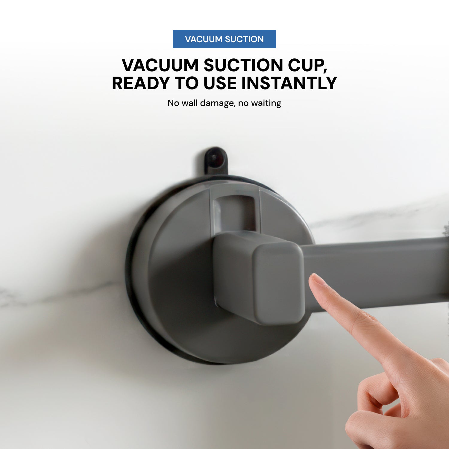 AINEXA Vacuum Suction Aluminium Towel Bar – Matte Grey