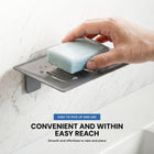 AINEXA Self-Adhesive Aluminium Soap Holder with Drain Tray